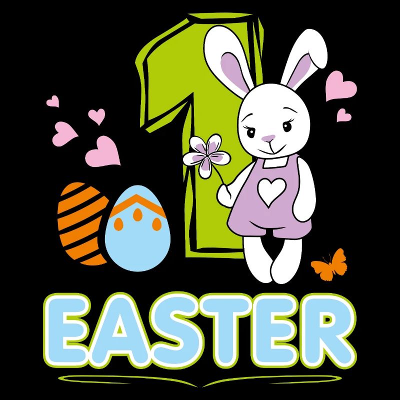 My first Easter. Cute design with baby rabbit