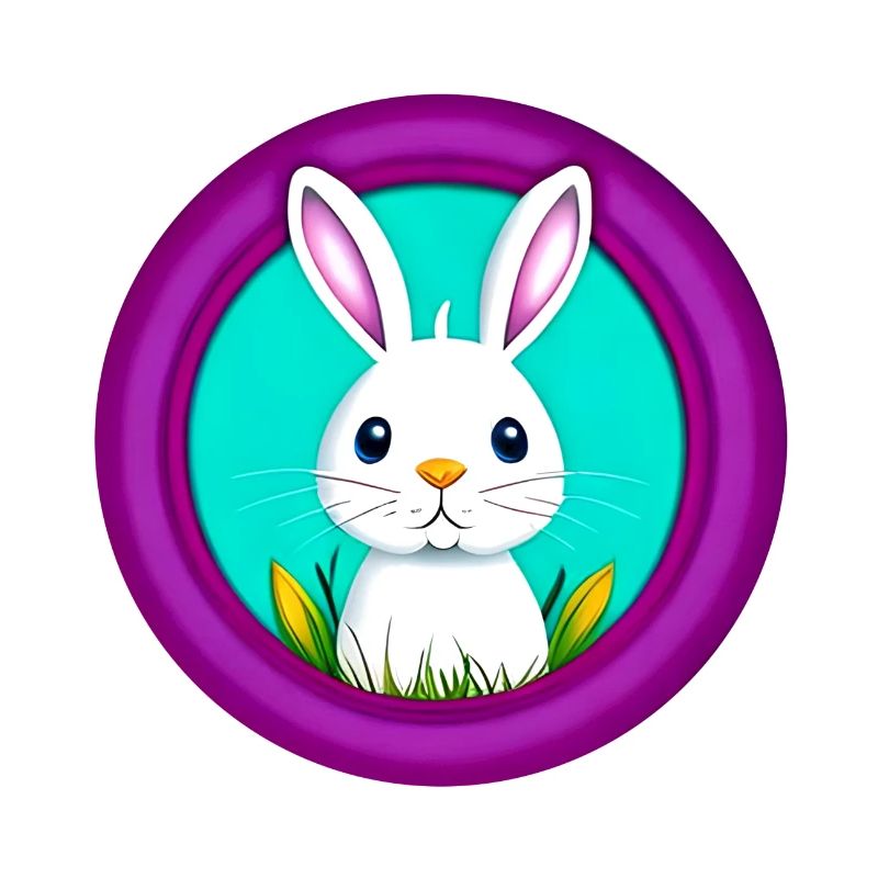 Rabbit White Purple Easter