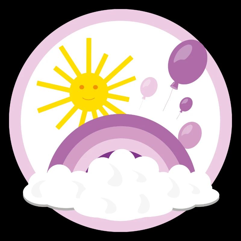 Luftiger Kinder Regenbogen in rosa.