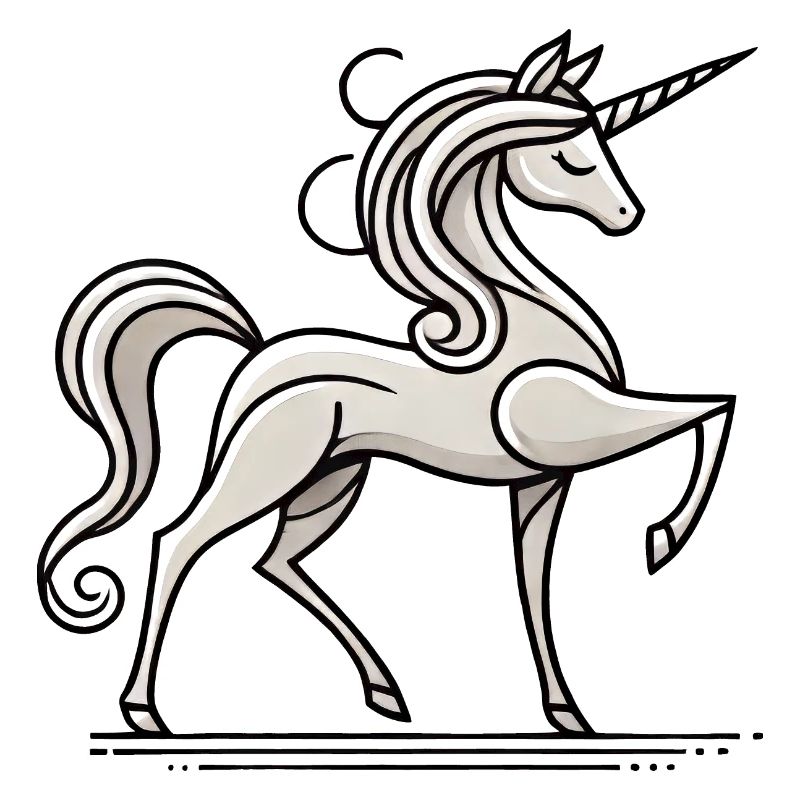 Veredeltes Strichmännchen Einhorn