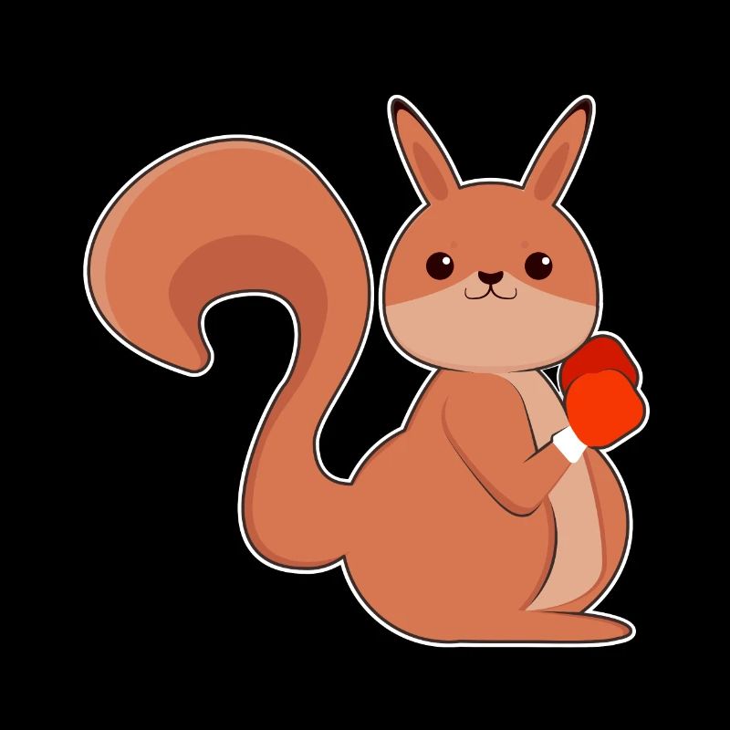 Eichhörnchen als Boxer mit Boxhandschuhe