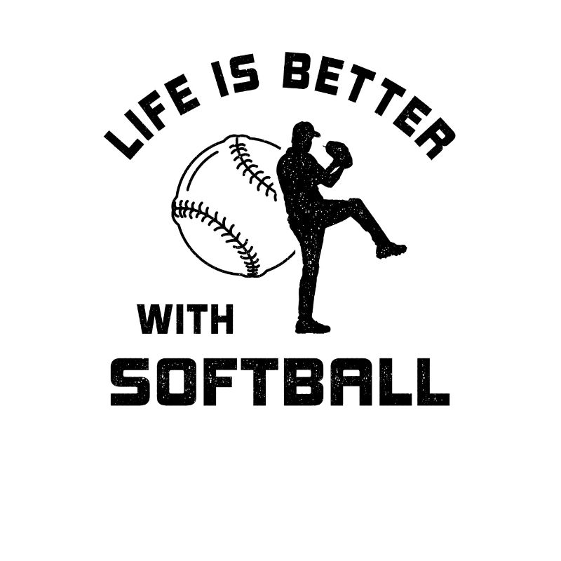 Leben ist besser mit Softball Spruch Geschenk