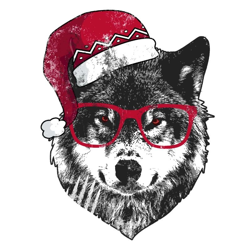Grumpy Christmas Wolf