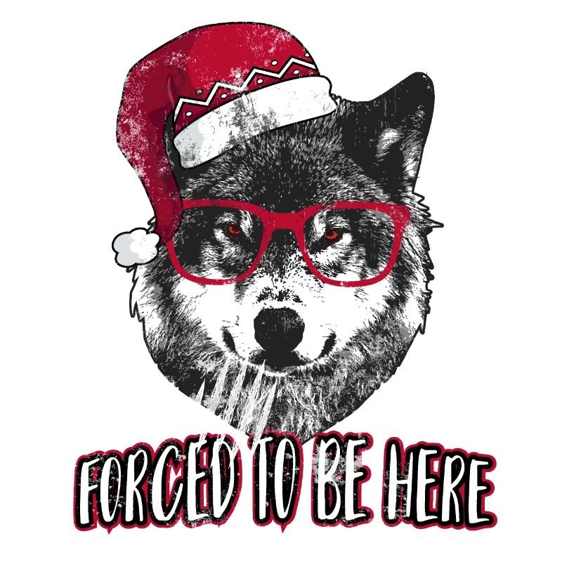 Forced to be here - Grumpy Christmas Wolf