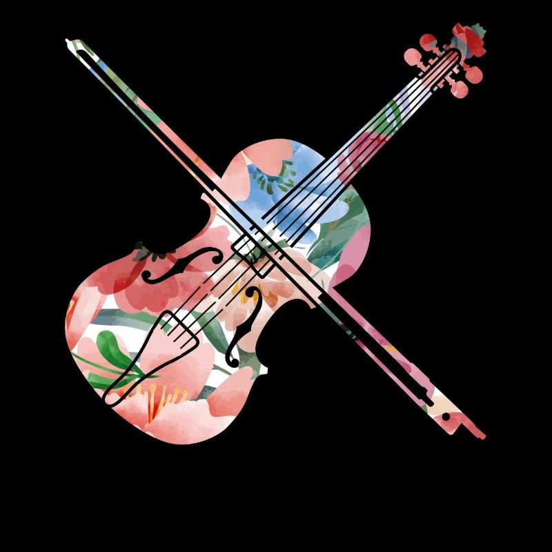 Violon Violoniste Fleur Tropicale