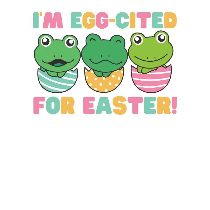 sweet frogs at Easter with Easter eggs frog