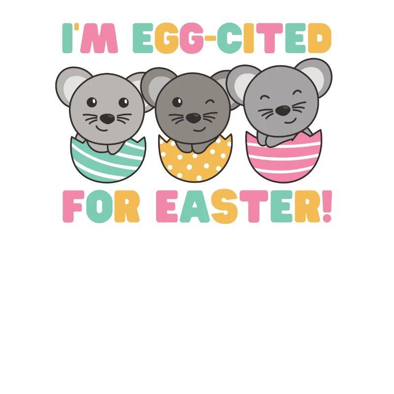 cute mice at Easter with Easter eggs mouse