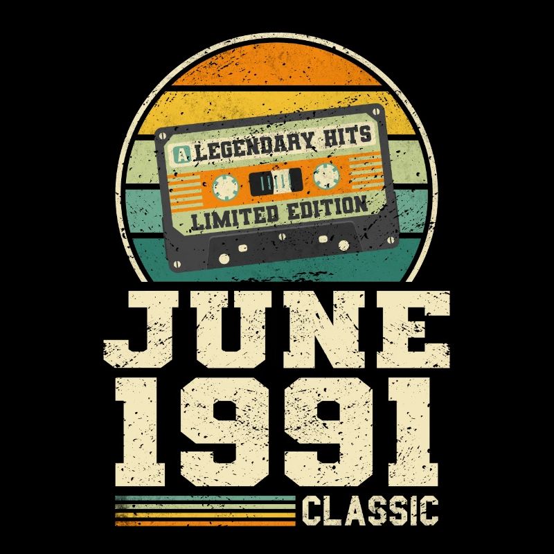 32. Geburtstag Juni Jahrgang 1991 Geschenkidee