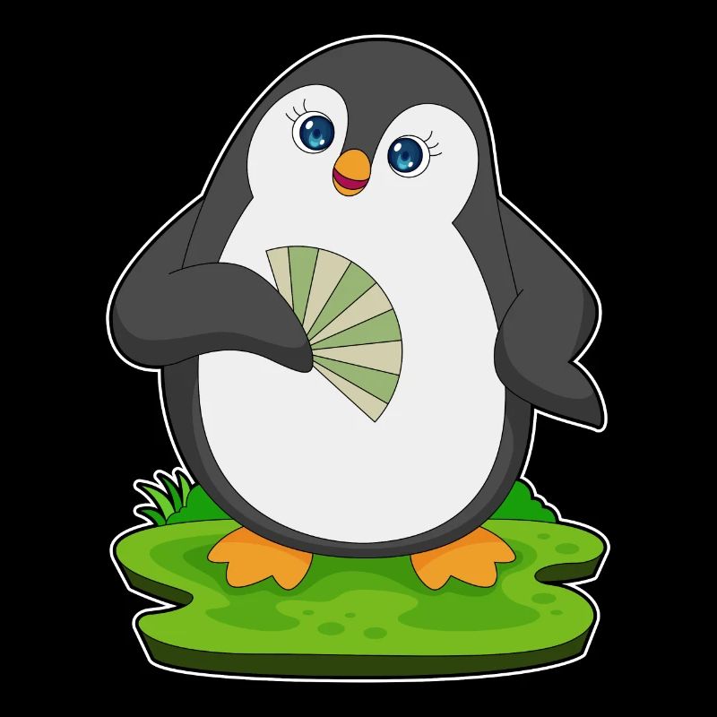 Penguin Hand Fan