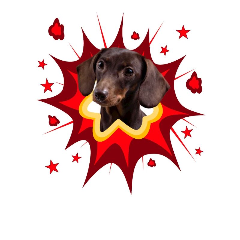 Conception de chien comique - Pow - Teckel