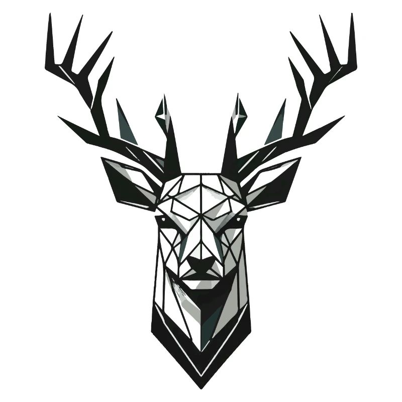 Geometric deer with antlers