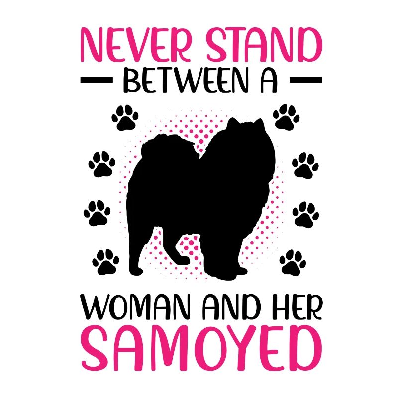 Woman and her Samoyed Samoyed Spitz