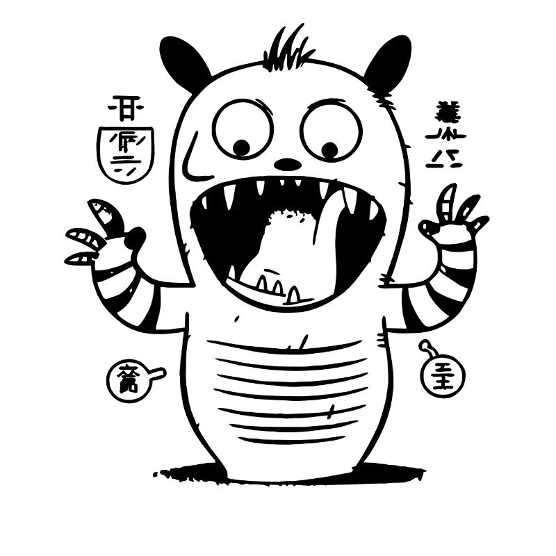 Weird Striped Cat Creature with Anime Magic