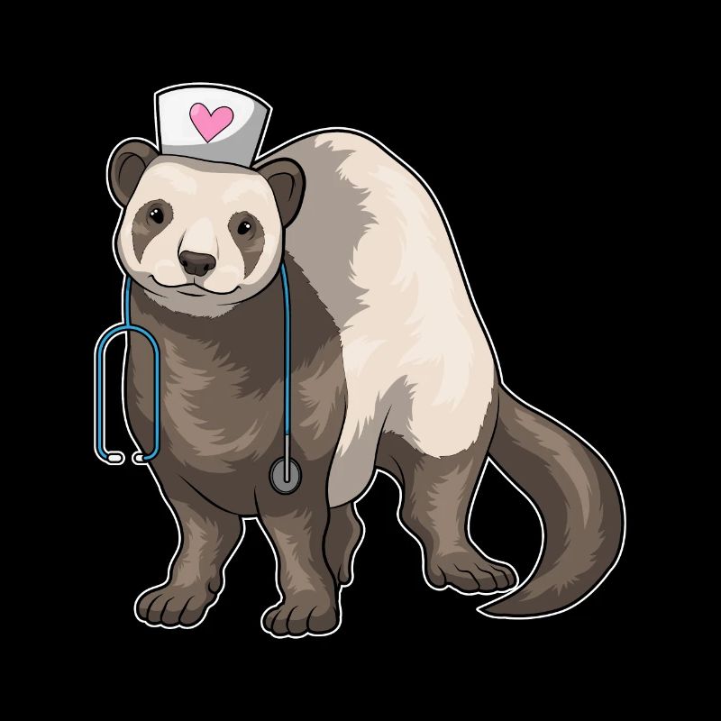 Frettchen Krankenschwester Stethoskop