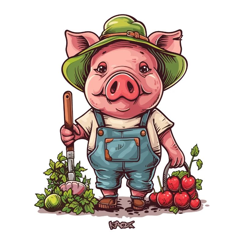 Gartenarbeit Garten Schwein Gärtner
