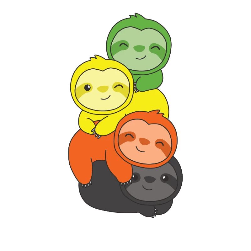 Aromantic Flag Pride LGBTQ Cute Sloth Bunch