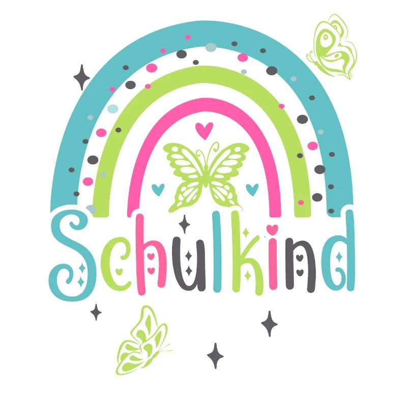 Schulkind 2024 Mädchen Regenbogen Einschulung 2024