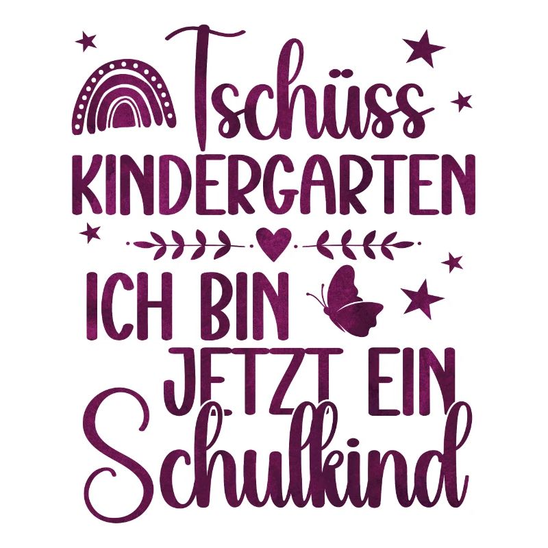 Schulkind 2024 Mädchen Regenbogen Einschulung 2024