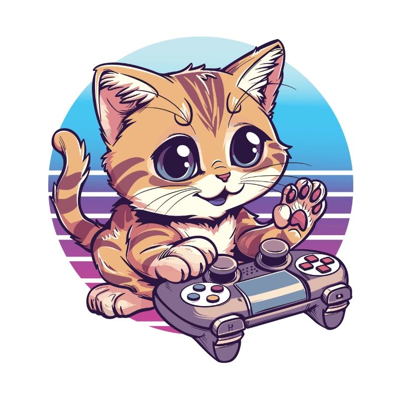 Fond rétro de jeu de chat
