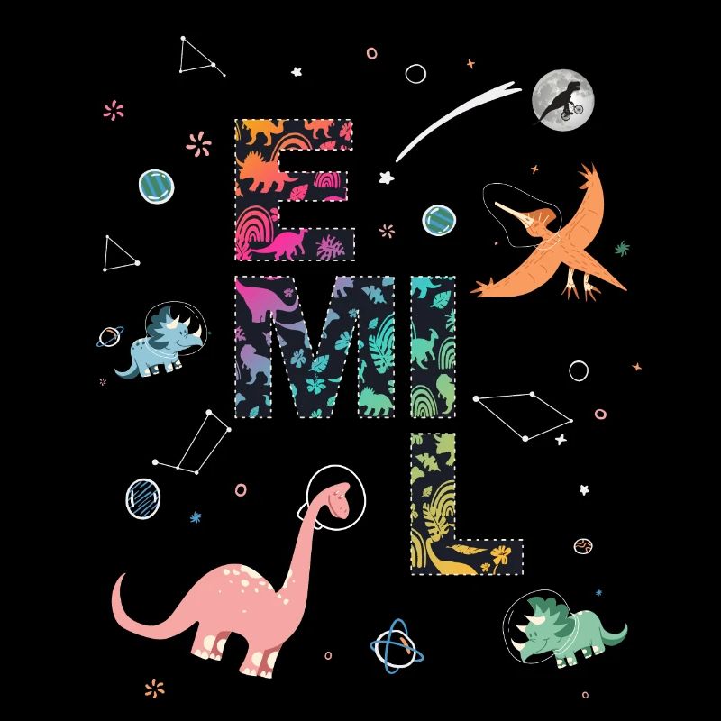 EMIL - Schöner Jungen Name mit Dinosaurier