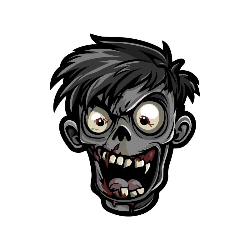 Zombie Halloween Comic Head