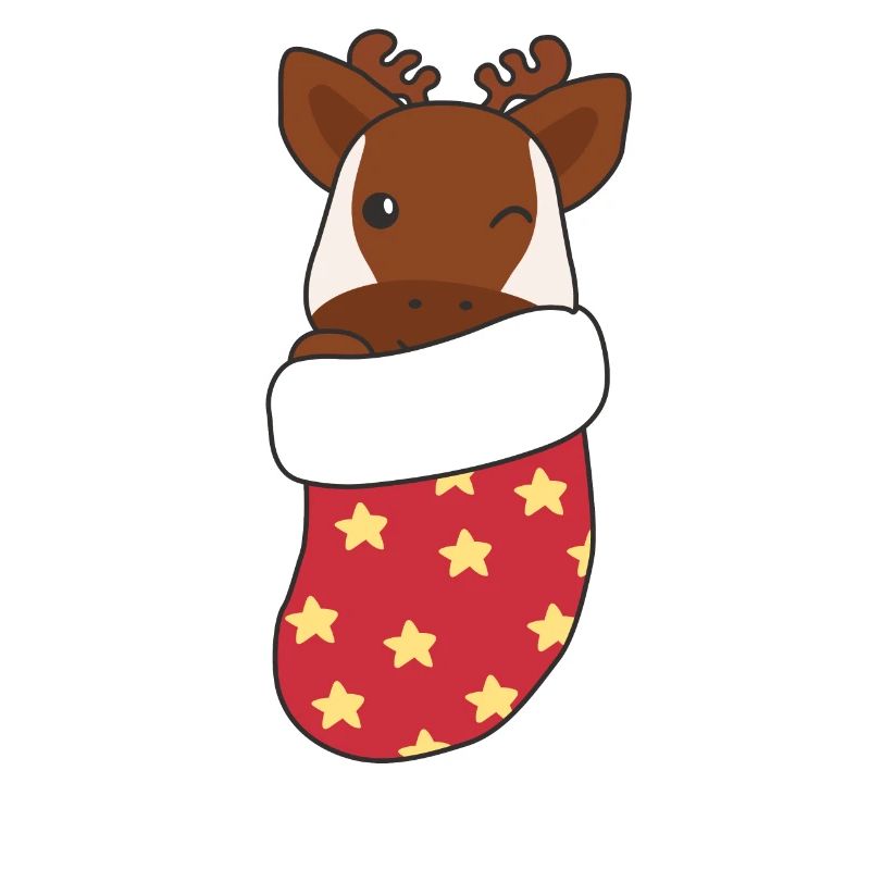 Okapi mignon en chaussette de Noël pour okapi de Noël