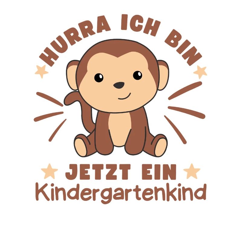 Hurra Ich Bin Jetzt Ein Kindergartenkind Affe