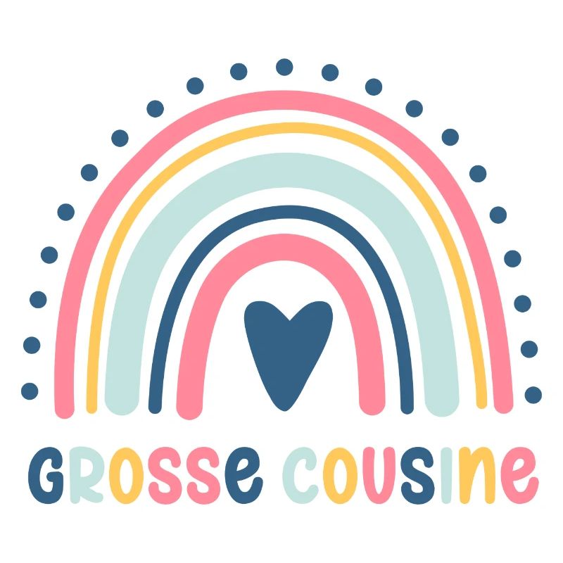 Große Cousine 2024 Regenbogen Herz Mädchen