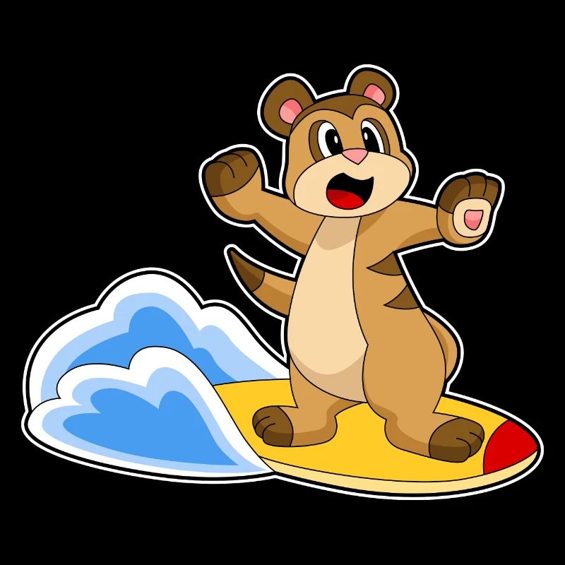Erdmännchen Surfer Surfbrett