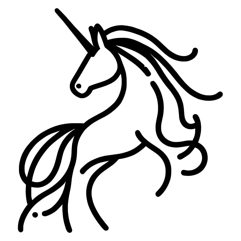 Minimalistische Einhorn-Strichzeichnungen