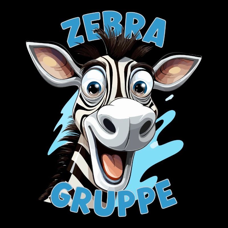 Cartoon Zebragruppe Kindergarten Gruppentier Zebra