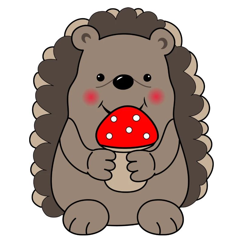 Hedgehog with toadstool