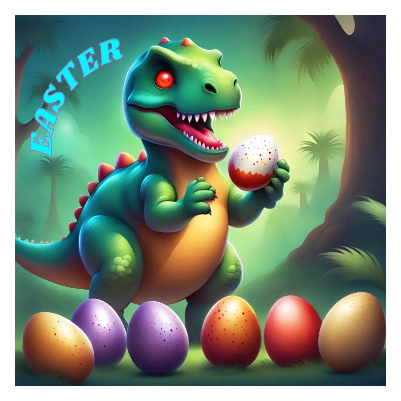 Adorable Dinosaur Red Eyes Easter