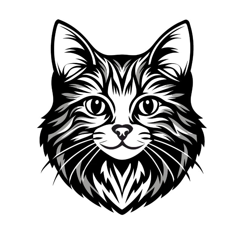 Illustration complexe de visage de chat