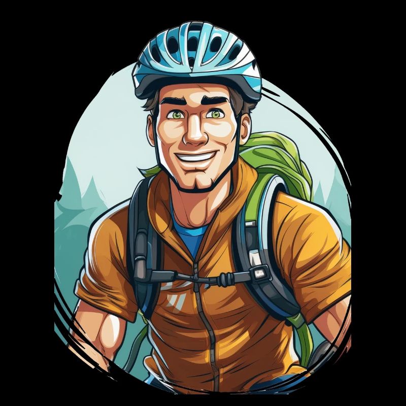 A cyclist with a backpack