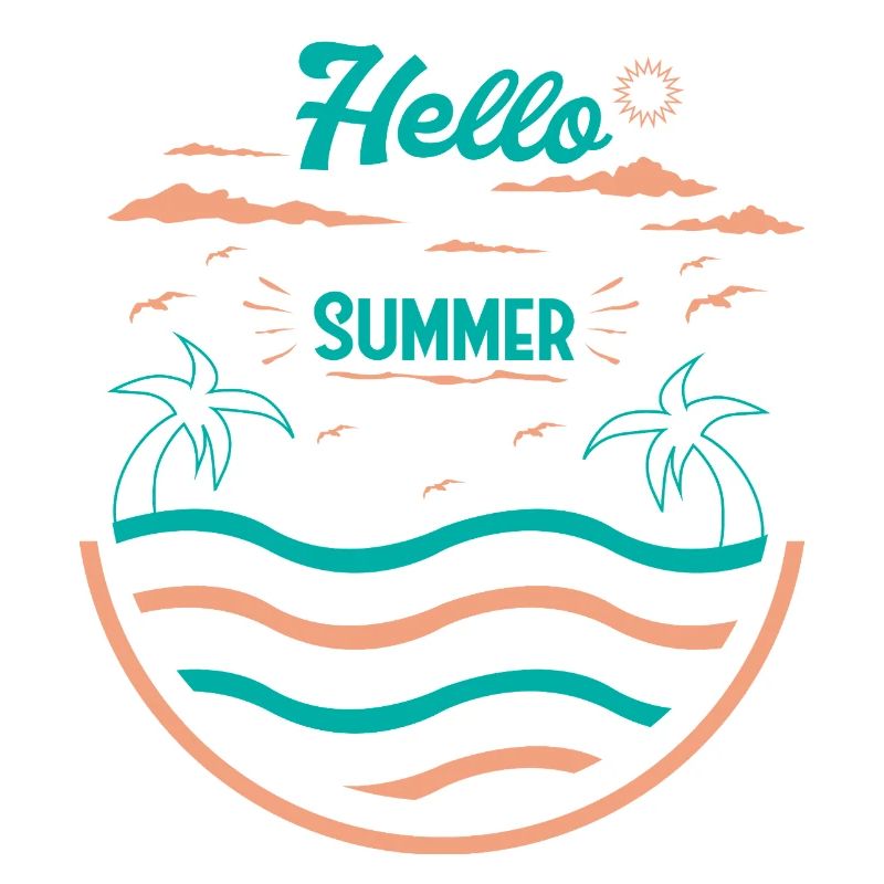 Summer Palm Tree Beach Design