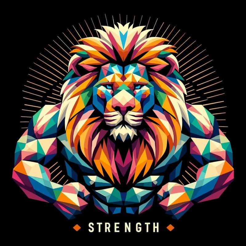 Leo Geometric Geometry Strength Muscles Gift