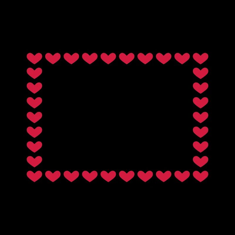Rectangle frame box heart customizable red
