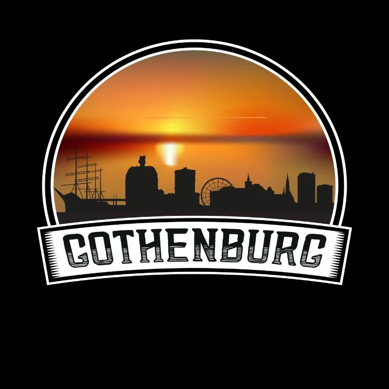 Göteborg Suède Skyline Vintage Sunset Voyage Donc