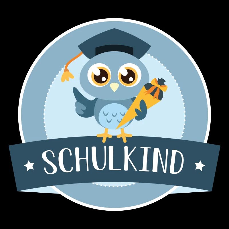 Schulkind Eule mit Zuckertüte