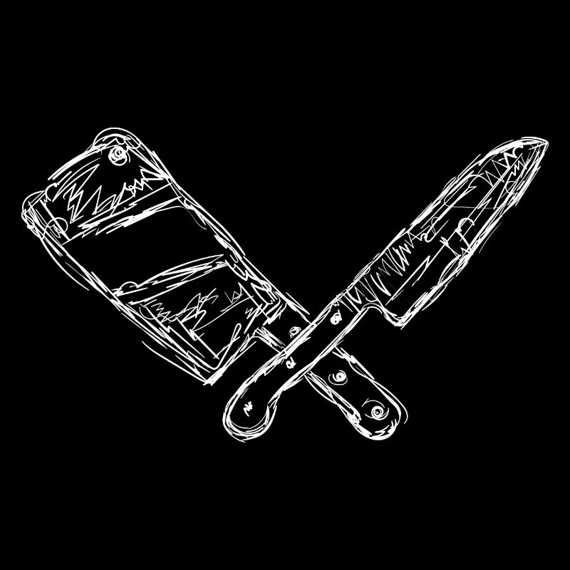 Messer und Hackbeil Skizze