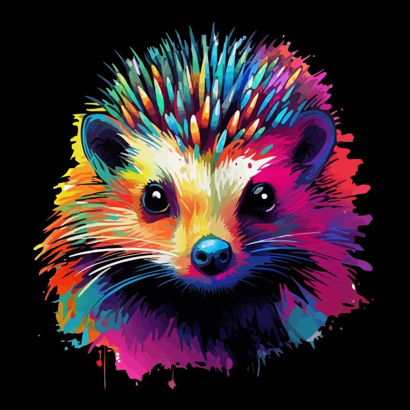 Bunter Igel Farbkleckse Farbspritzer