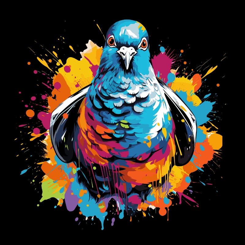 Bunte Taube Farbkleckse Farbspritzer