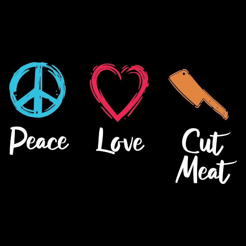 Frieden Liebe Fleisch schneiden