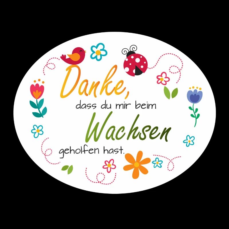 Spruch Kita-Abschied - Danke - bunte Blumen 