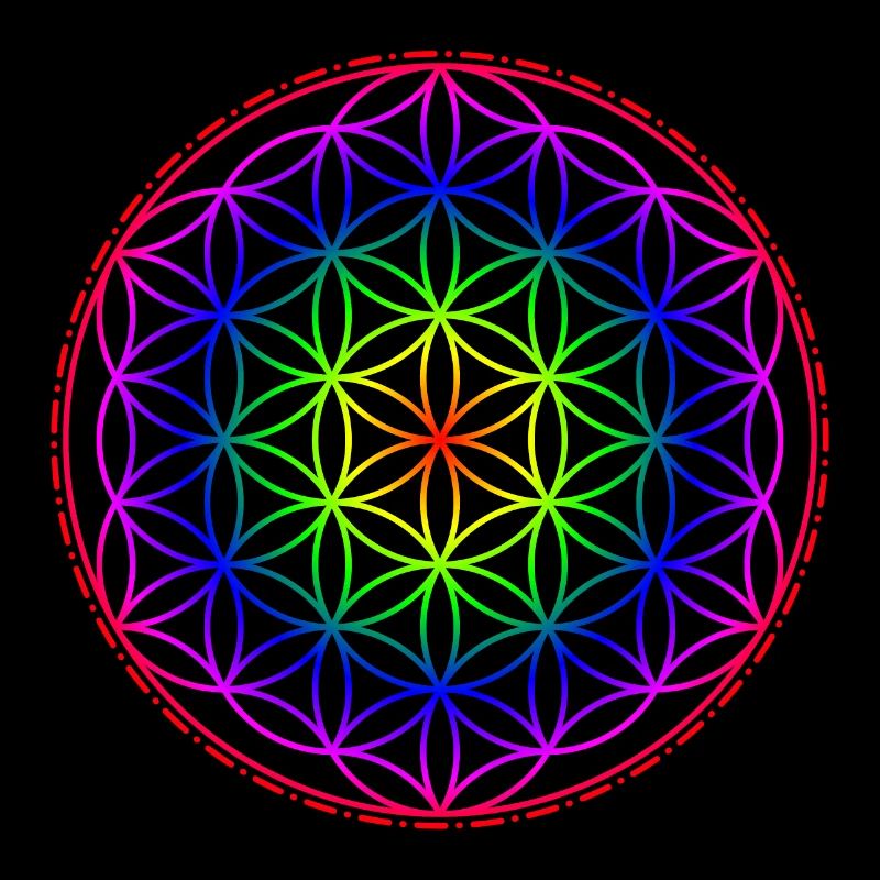 Fleur de vie arc-en-ciel