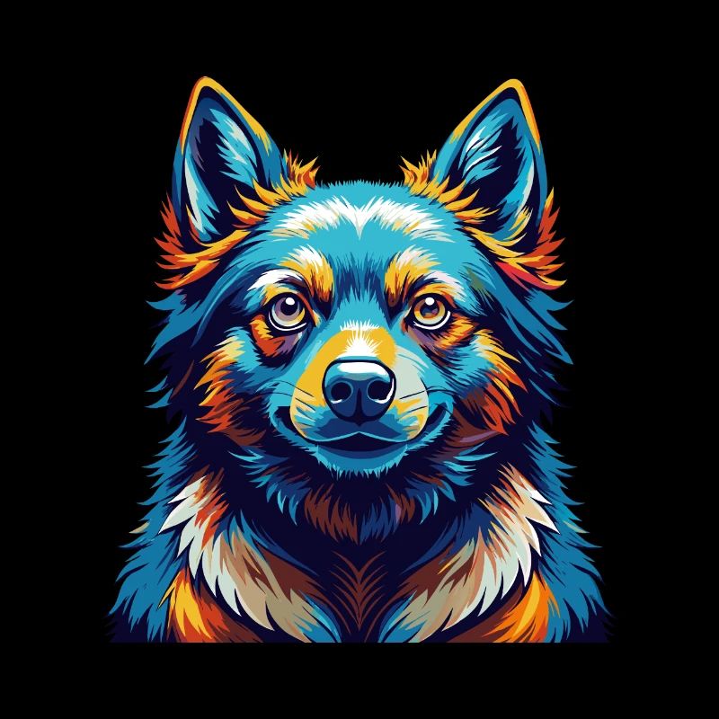 Schipperke Hunderasse Bunte Karikatur Kawaii
