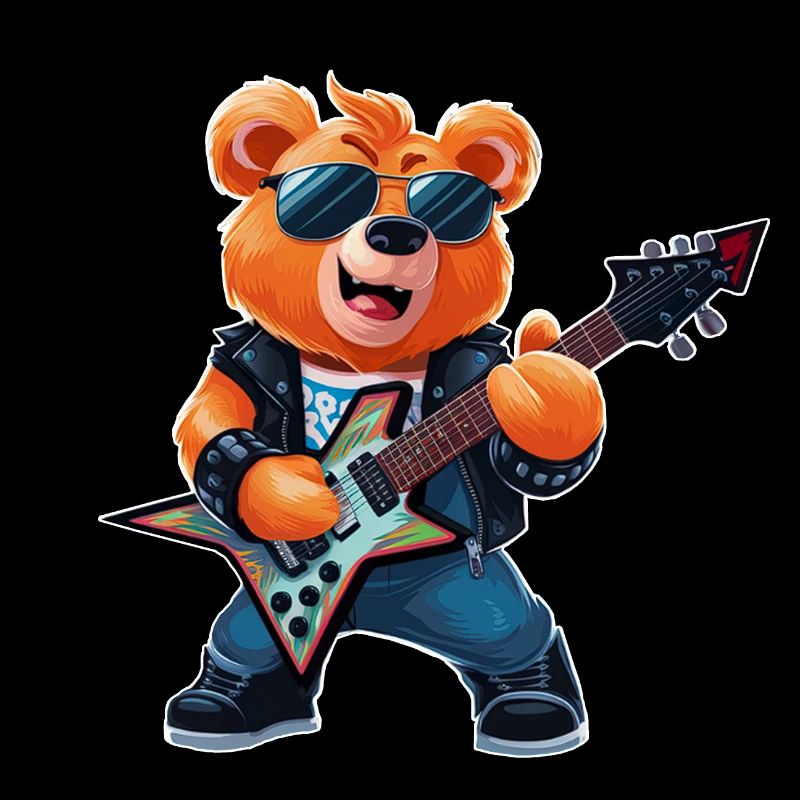 Heavy Metal Teddy Bear Guitariste