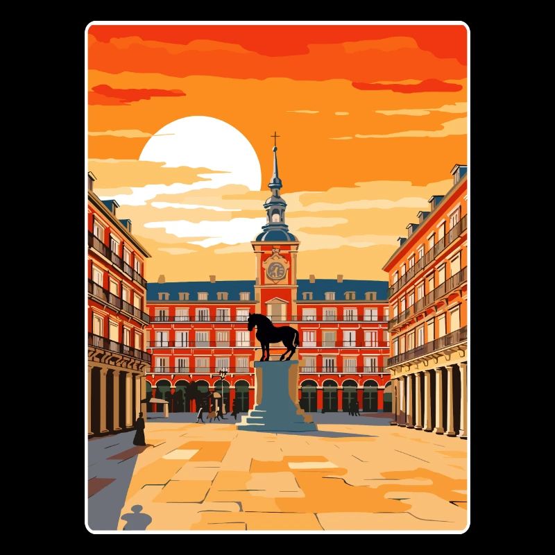 Madrid Spanien Reise Poster Souvenir Postkarte Farbe