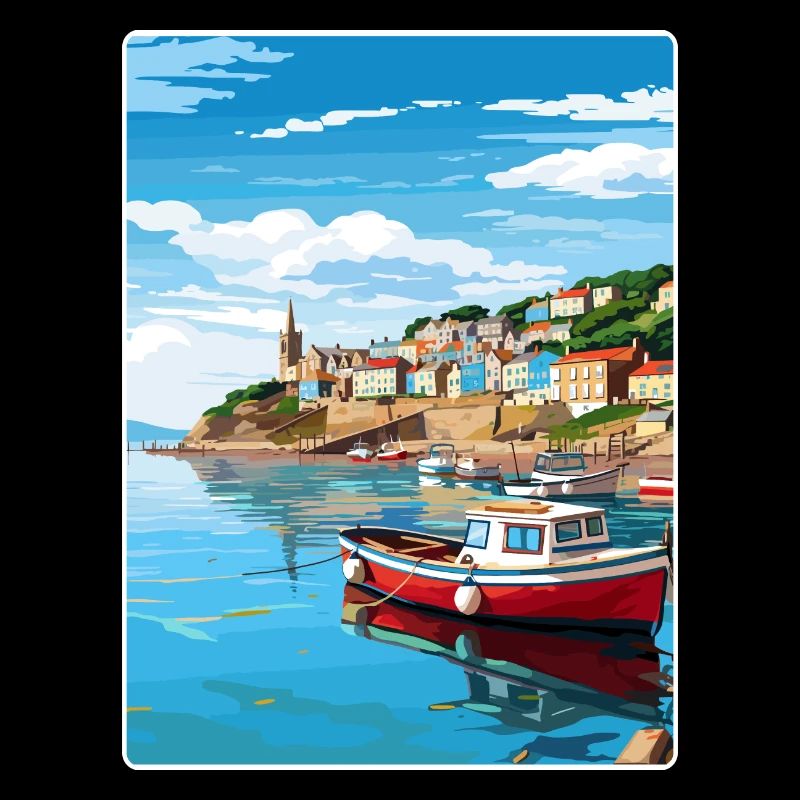 Looe Angleterre Affiche de voyage Souvenir Carte Postale Peinture